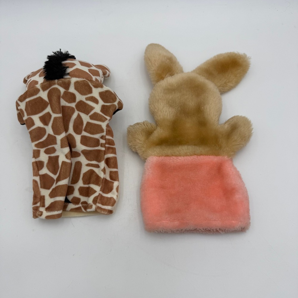Vintage Animal Fair Bunny Puppet and Plush Giraffe Hand Puppet Set of 2 - Picture 2 of 5